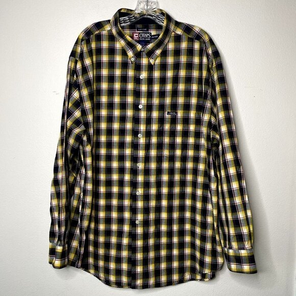 Chaps Ralph Lauren Long Sleeve Button Down Plaid XXL Casual - Picture 1 of 7